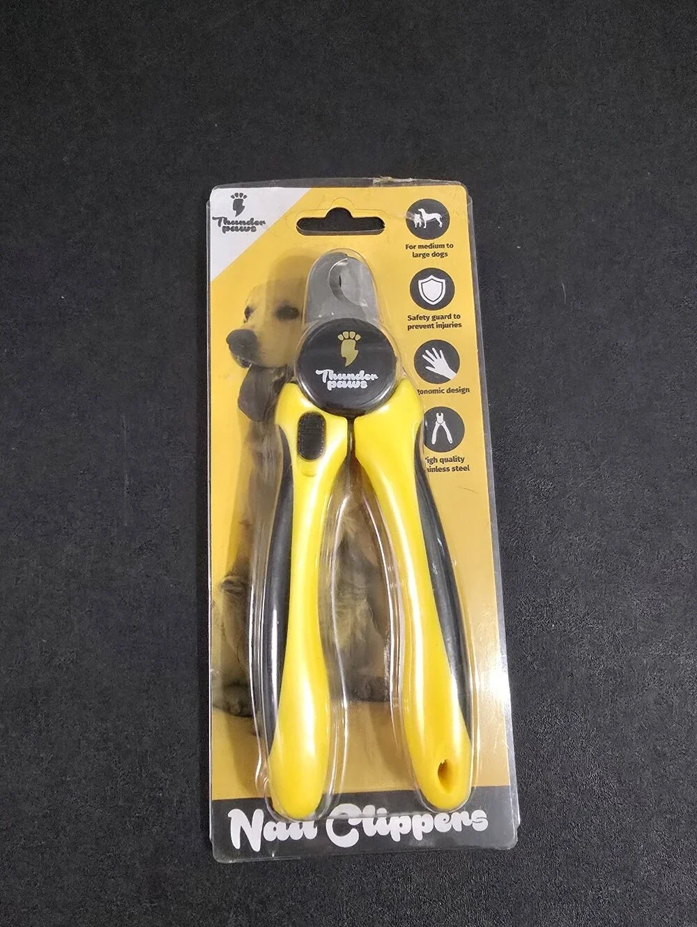 New Thunder Paws Yellow & Black Dog Nail Clippers